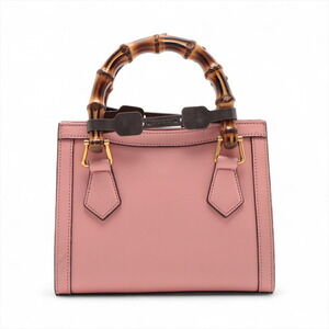 Gucci Handbag Pink Bamboo Diana Leather
